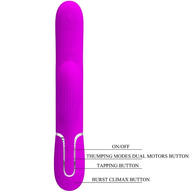 Vibromasseur Multifonction Étanche Silicone Violet