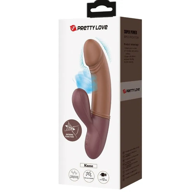 Vibromasseur Point G Silicone Marron Avec Aspiration