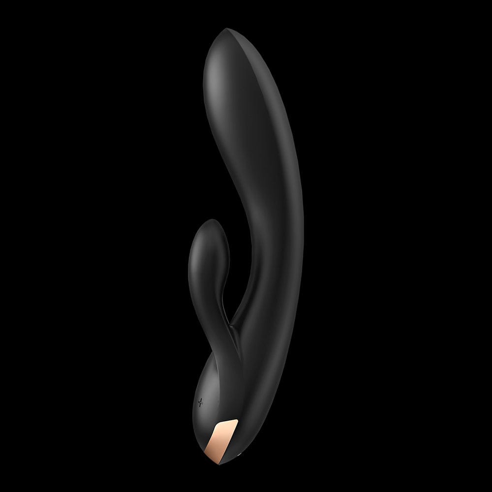 Vibromasseur rabbit noir double stimulation clitoris Double Flex Satisfyer - CC597809