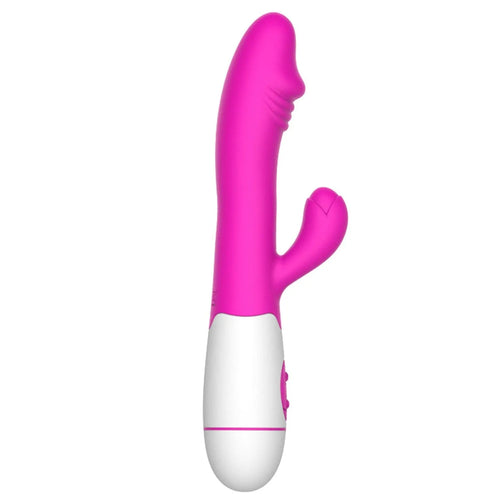 vibromasseur lapin rose silicone réaliste deux moteurs puissants trente programmes vibrations stimulation intense personnalisée 195mm 36mm piles AAA silencieux ergonomique