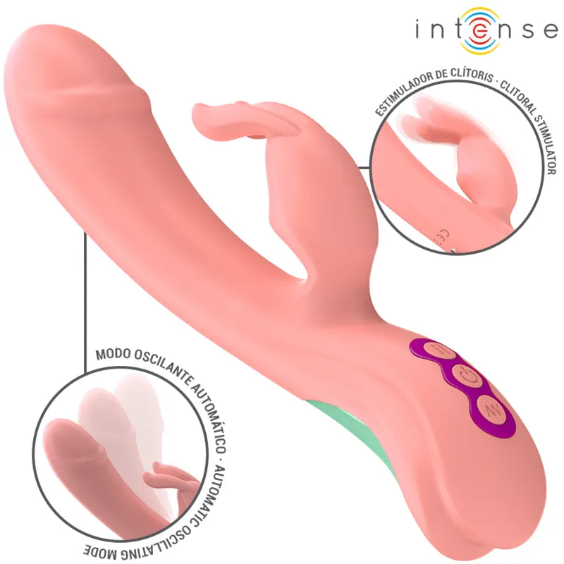 Vibromasseur Rabbit Rose Oscillant Silicone Étanche