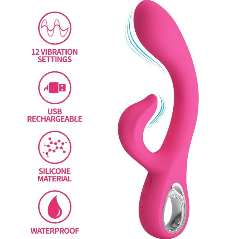 Vibromasseur Rabbit Silicone Rose Point G