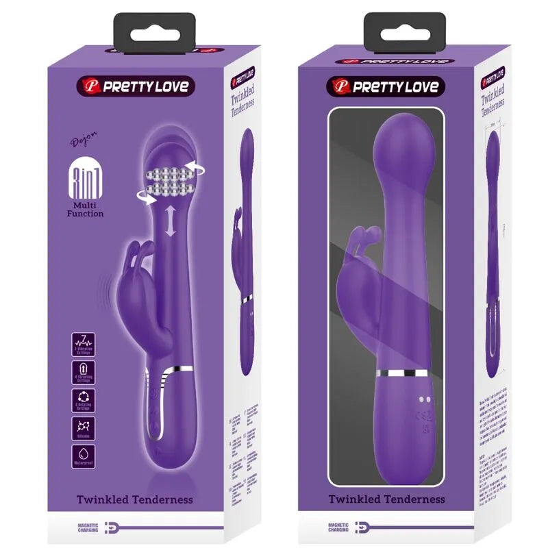 Vibromasseur Rabbit Silicone Violet Rechargeable