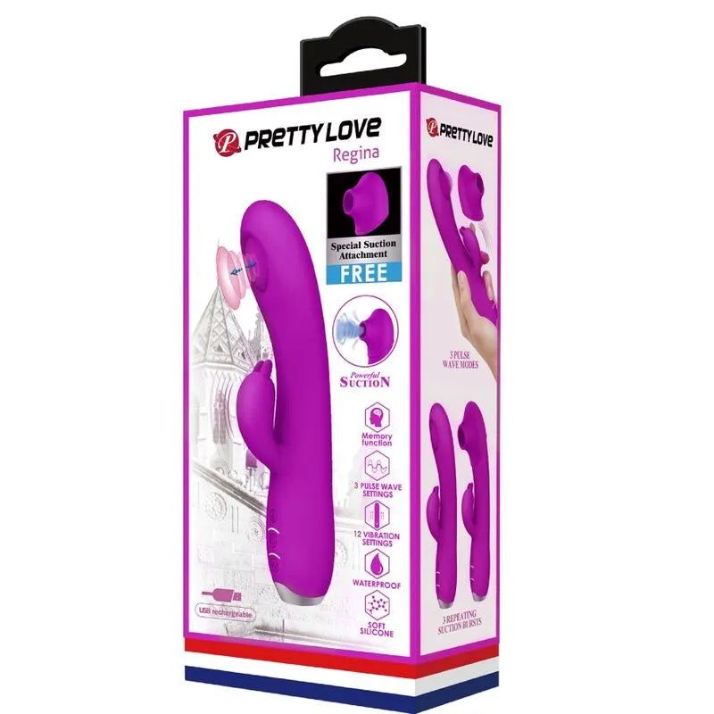 Vibromasseur Rabbit Silicone Violet Rechargeable