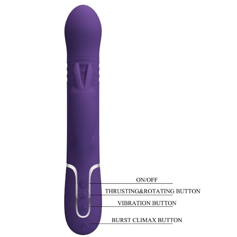 Vibromasseur Rabbit Silicone Violet Rechargeable