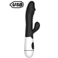 Vibromasseur Rabbit Noir Tapoteur Point G Rechargeable