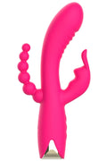 Vibromasseur Rose Triple Stimulation Waterproof Silicone Usb