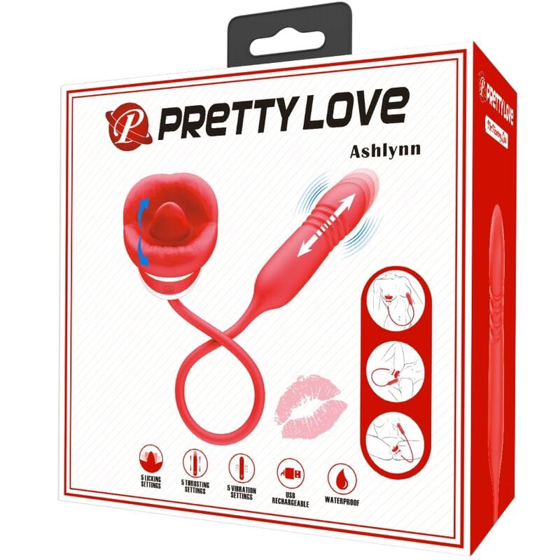 Vibromasseur Rouge Langue Léchage Silicone Rechargeable