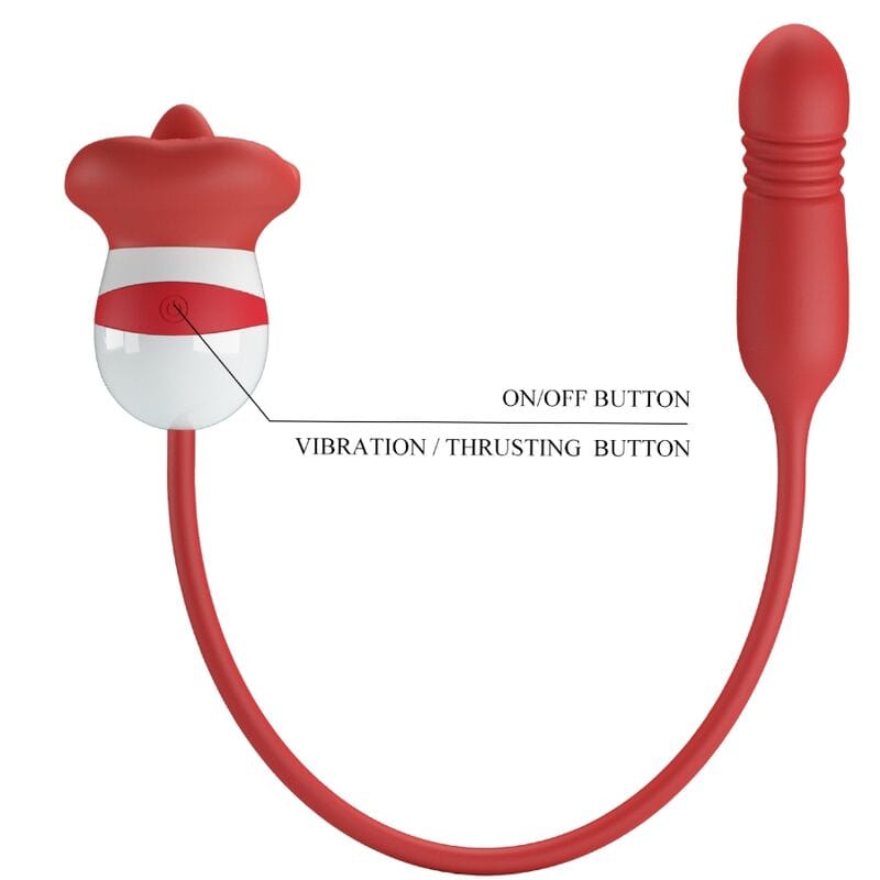 Vibromasseur Rouge Langue Léchage Silicone Rechargeable