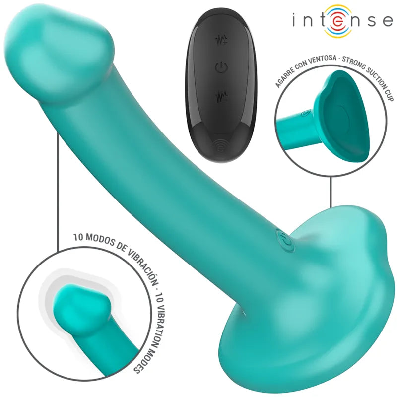 Vibromasseur Silicone Bleu Ventouse Étanche Rechargeable