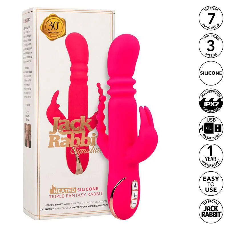 Vibromasseur Silicone Chauffant Triple Action