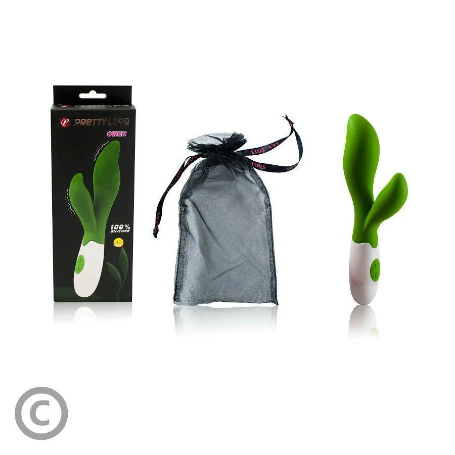 Vibromasseur Silicone Ergonomique Vert Stimulation Clitoridienne