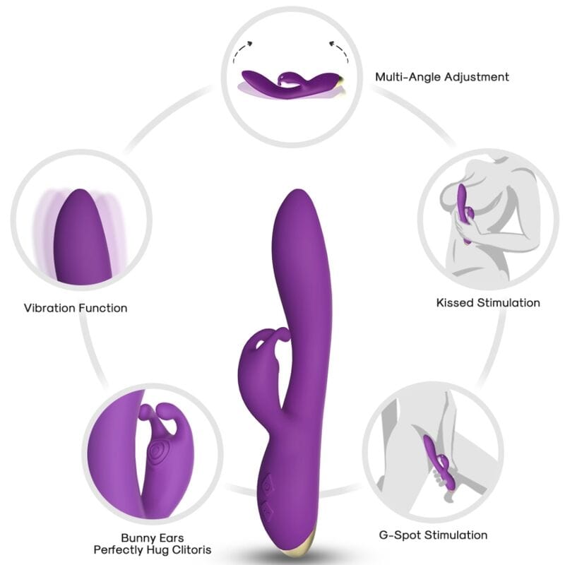 Vibromasseur Silicone Étanche Rechargeable Ergonomique