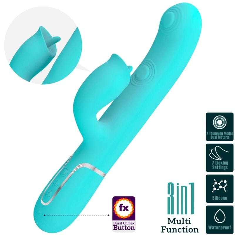 Vibromasseur Silicone Étanche Vert Aqua