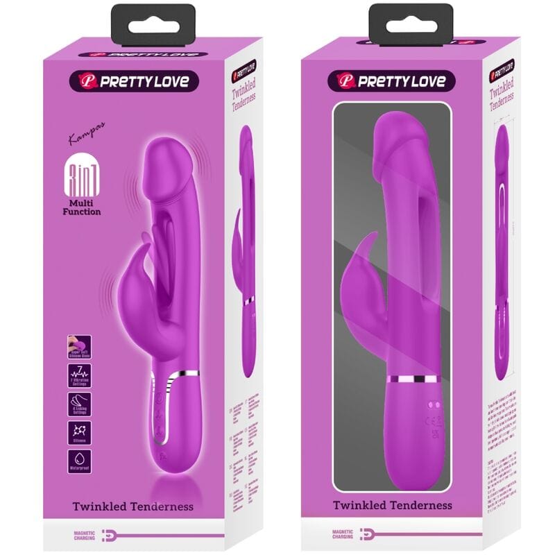 Vibromasseur Silicone Fuchsia Double Moteur