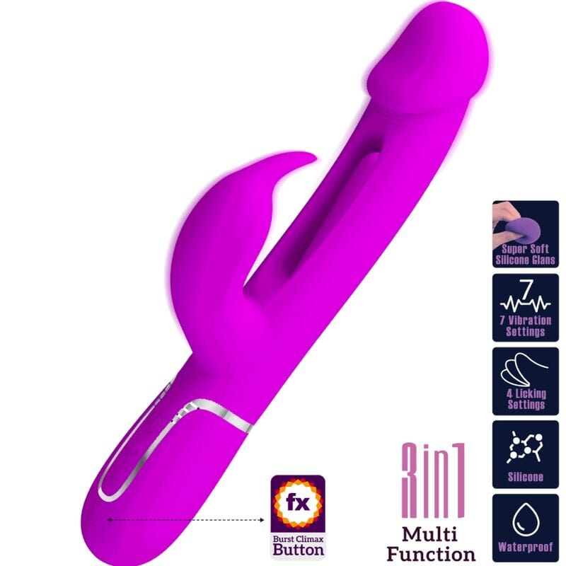 Vibromasseur Silicone Fuchsia Double Moteur