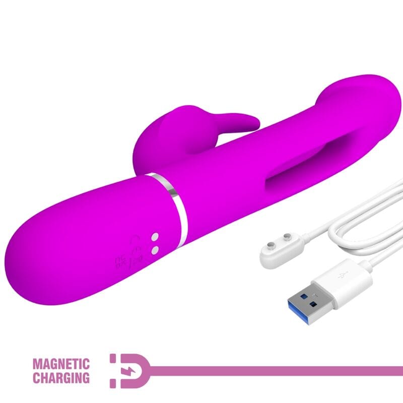 Vibromasseur Silicone Fuchsia Double Moteur