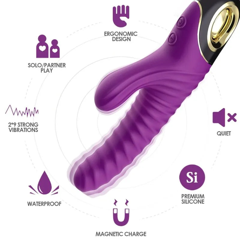 Vibromasseur Silicone Médical Étanche Rechargeable