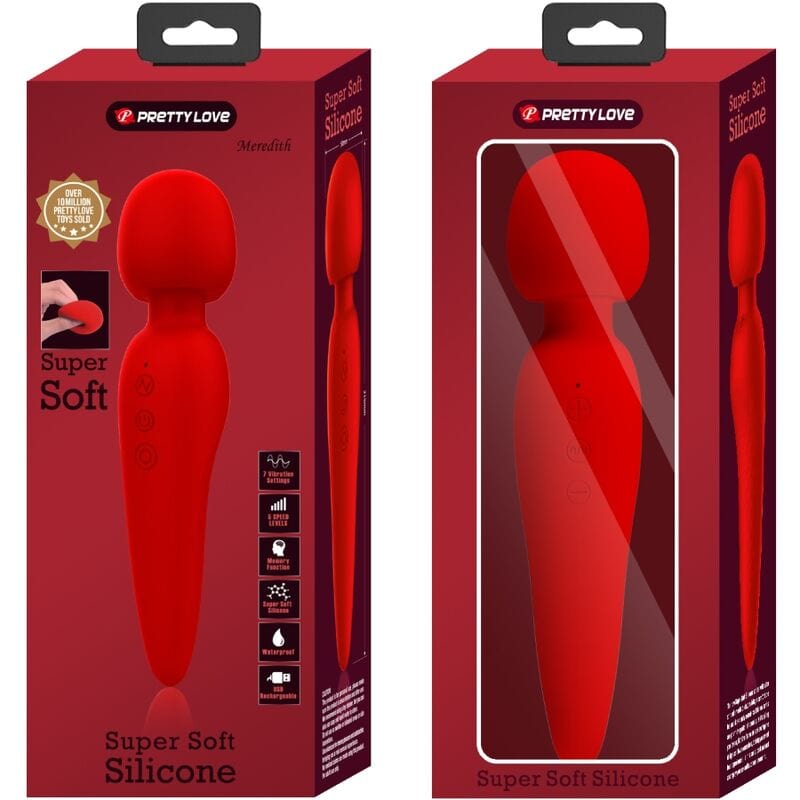 Vibromasseur Silicone Rouge Étanche Rechargeable