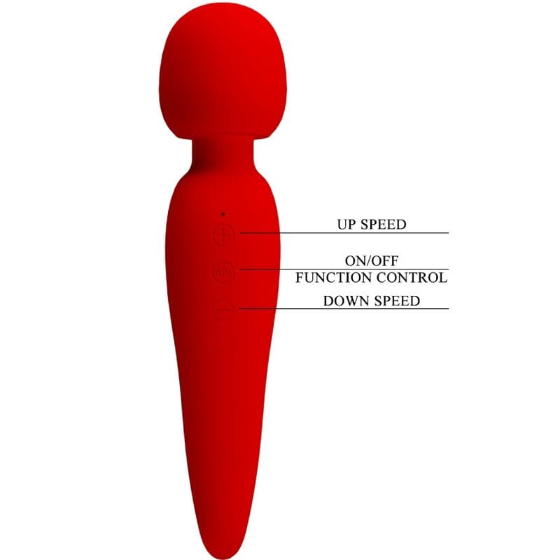 Vibromasseur Silicone Rouge Étanche Rechargeable