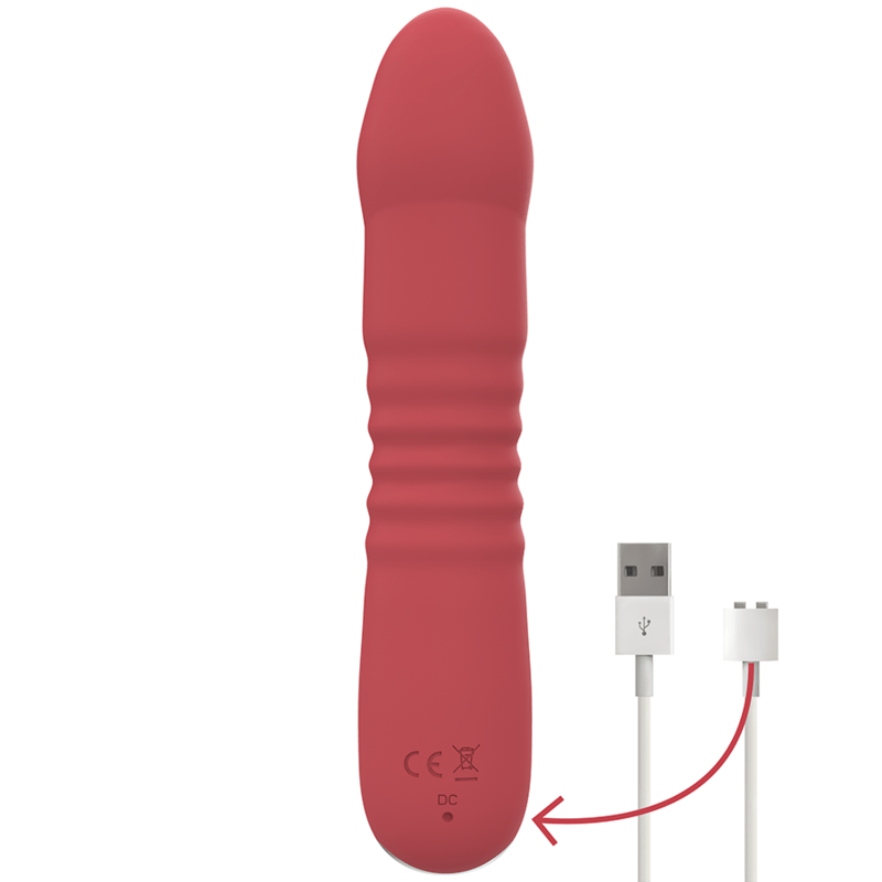 Vibromasseur Silicone Rouge Étanche Up&Down