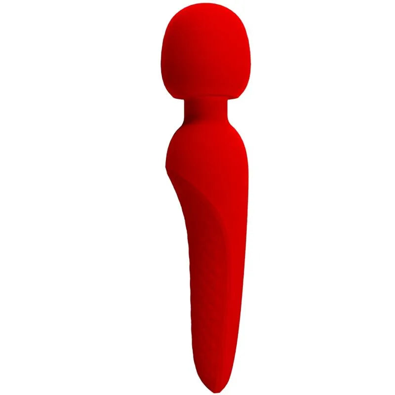 Vibromasseur Silicone Rouge Étanche Rechargeable