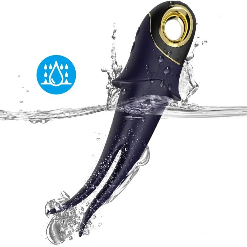 Vibromasseur Silicone Étanche Rechargeable À Neuf Modes