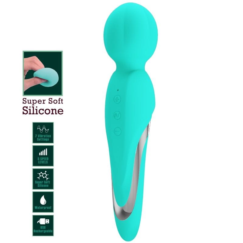 Vibromasseur Silicone Vert Aqua Haute Intensité