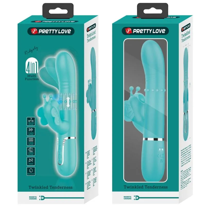 Vibromasseur Silicone Vert Aqua Multi-Fonctions