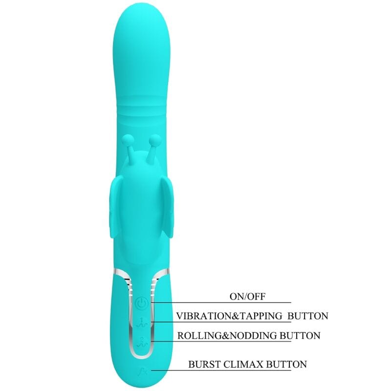 Vibromasseur Silicone Vert Aqua Multi-Fonctions