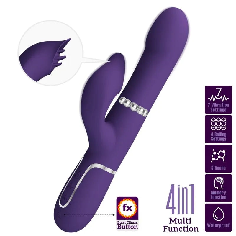 Vibromasseur Silicone Violet Pretty Love Rabbit