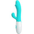 Vibromasseur Stimulation Double Silicone Vert Aqua