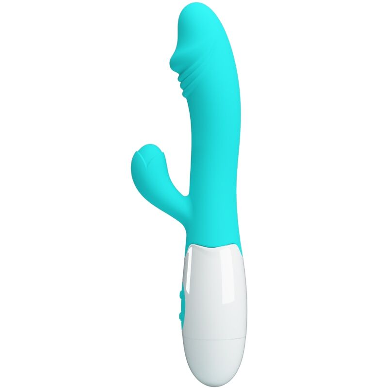 Vibromasseur Stimulation Double Silicone Vert Aqua