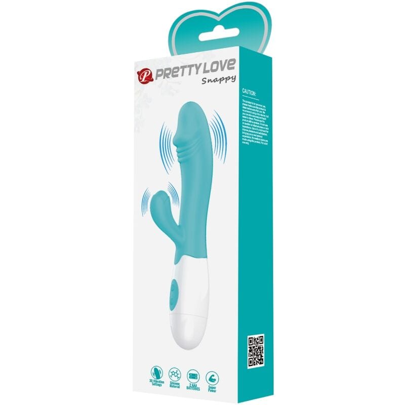 Vibromasseur Stimulation Double Silicone Vert Aqua