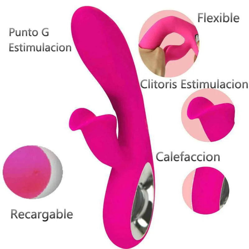 Vibromasseur Étanche Rechargeable Silicone Fuchsia