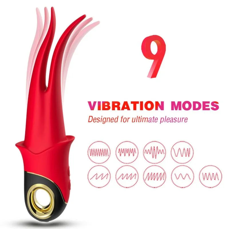 Vibromasseur Étanche Silicone Médical 9 Modes