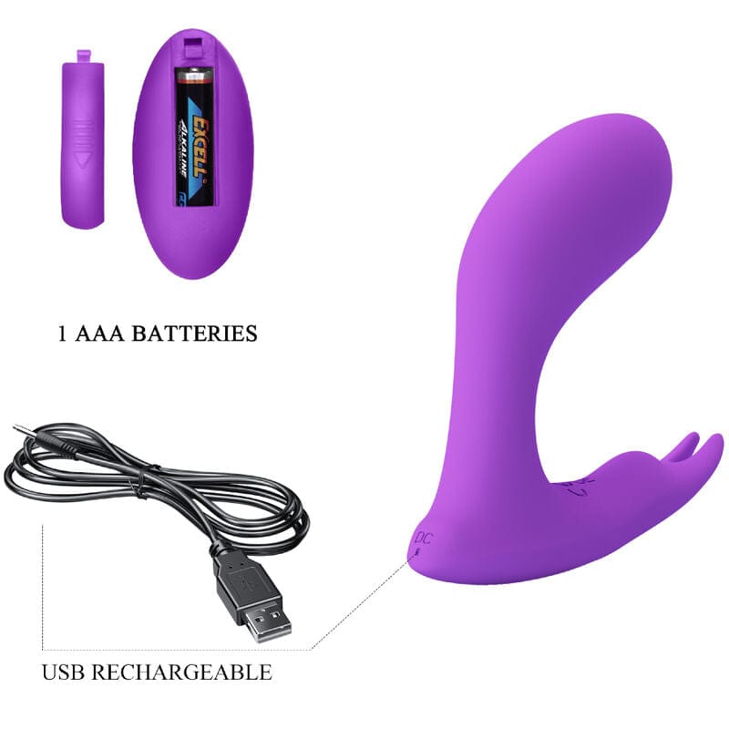 Vibromasseur Télécommandé Silicone Violet Rechargeable