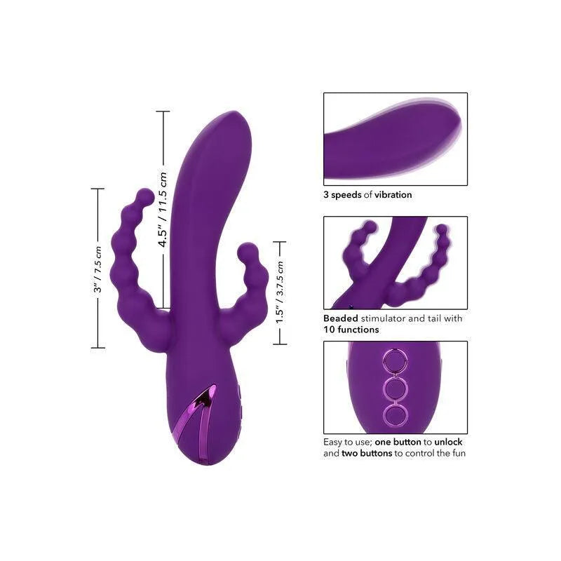 Vibromasseur Triple Action Silicone Rechargeable Waterproof