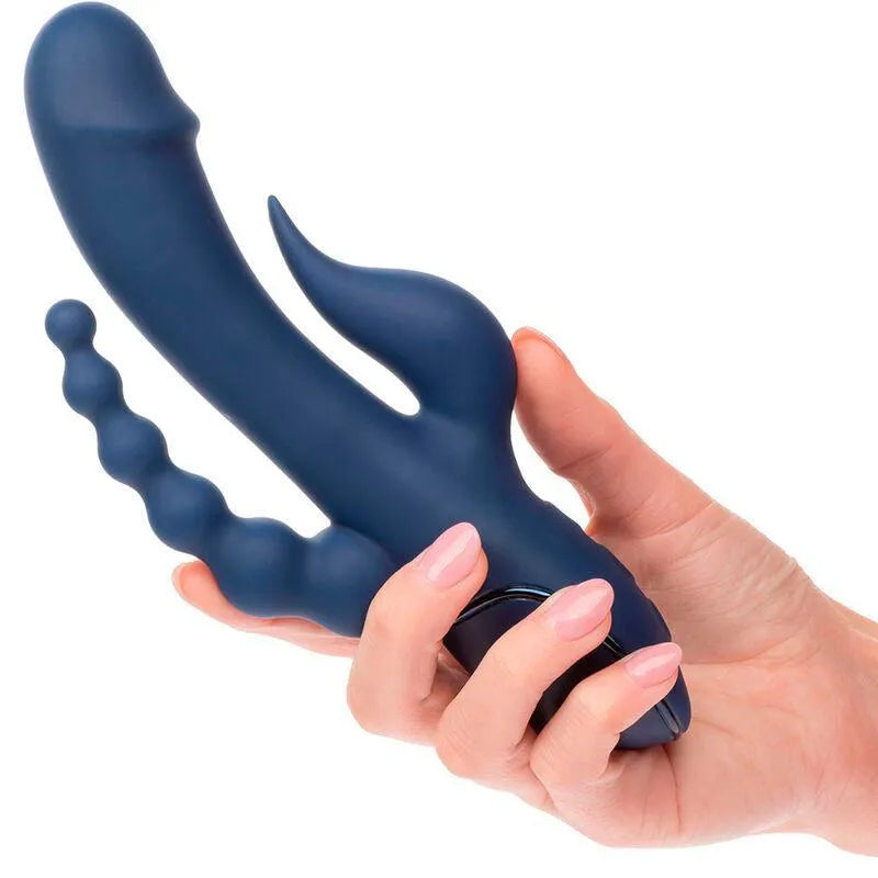 Vibromasseur Triple Action Silicone Étanche Rechargeable