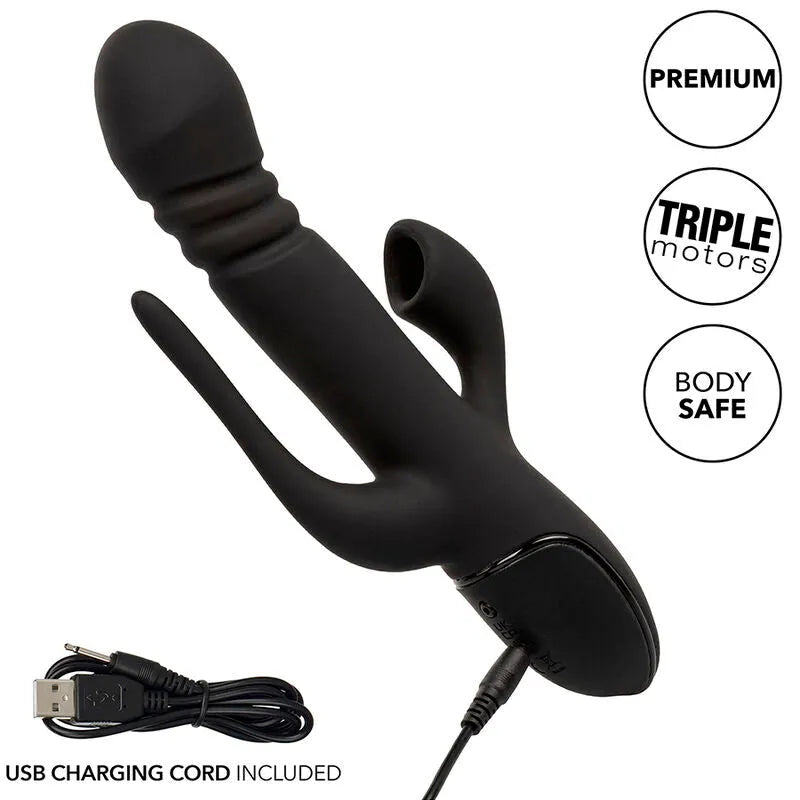 Vibromasseur Triple Action Silicone Étanche Rechargeable