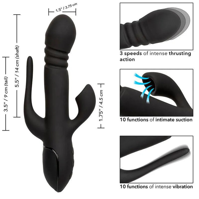 Vibromasseur Triple Action Silicone Étanche Rechargeable