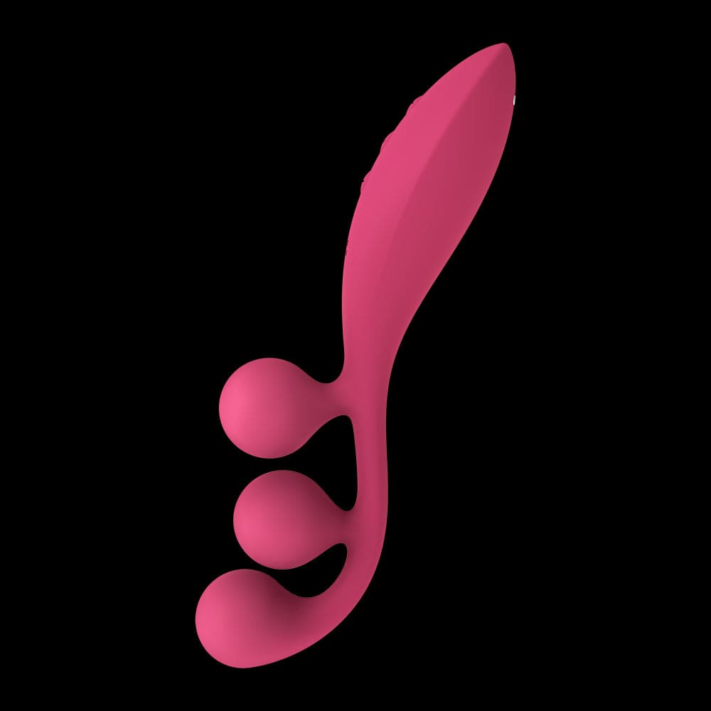 Vibromasseur triple stimulation flexible, anal, vaginale, clitoridienne Tri Ball rouge USB Satisfyer - CC597817