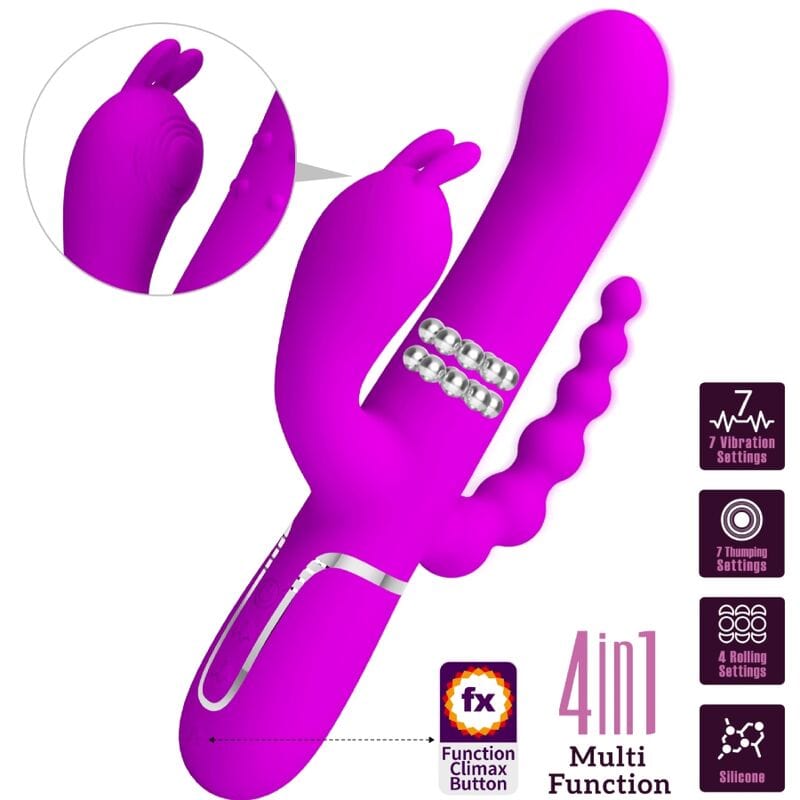 Vibromasseur Triple Stimulation Silicone Élégant