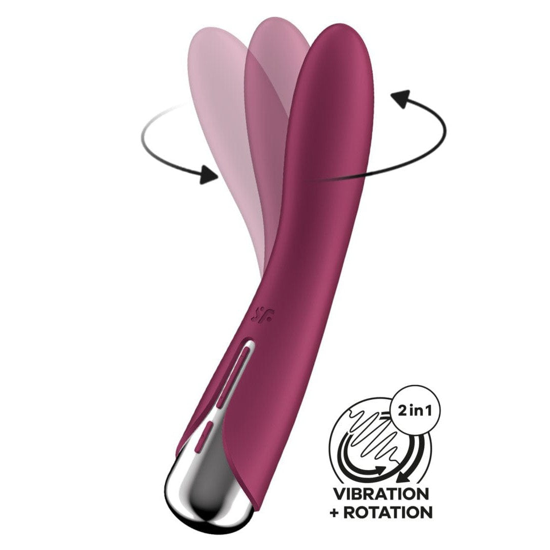 Vibromasseur USB tête rotative point G rouge Spinning Vibe 1 Satisfyer - CC597855