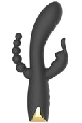 Vibromasseur Usb Triple Stimulation Noir Waterproof Silicone
