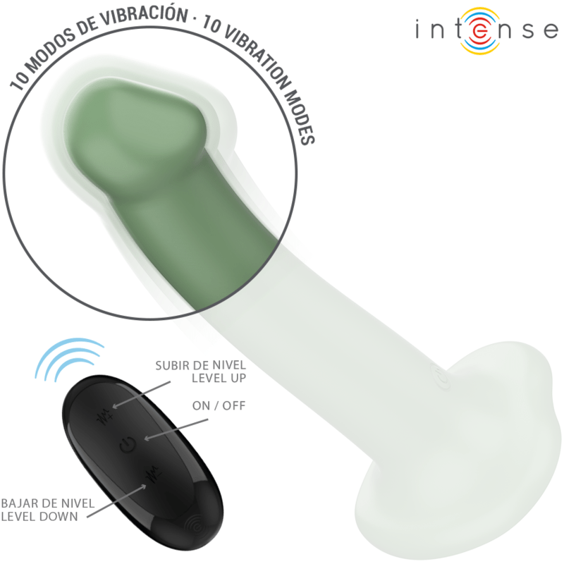 Vibromasseur Vert Étanche En Silicone Avec Télécommande