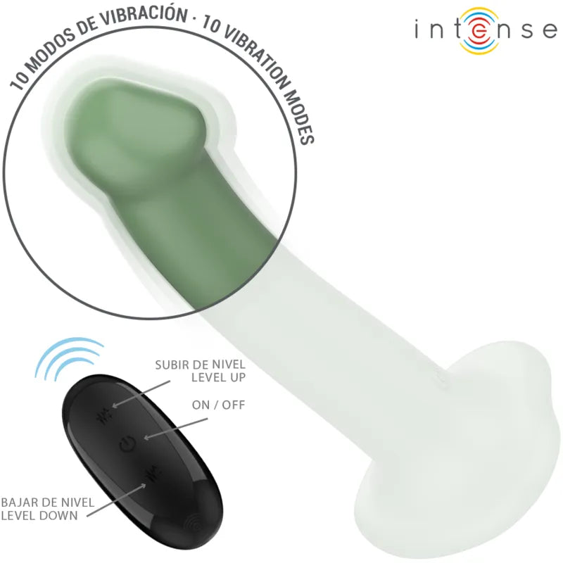 Vibromasseur Vert Étanche En Silicone Avec Télécommande