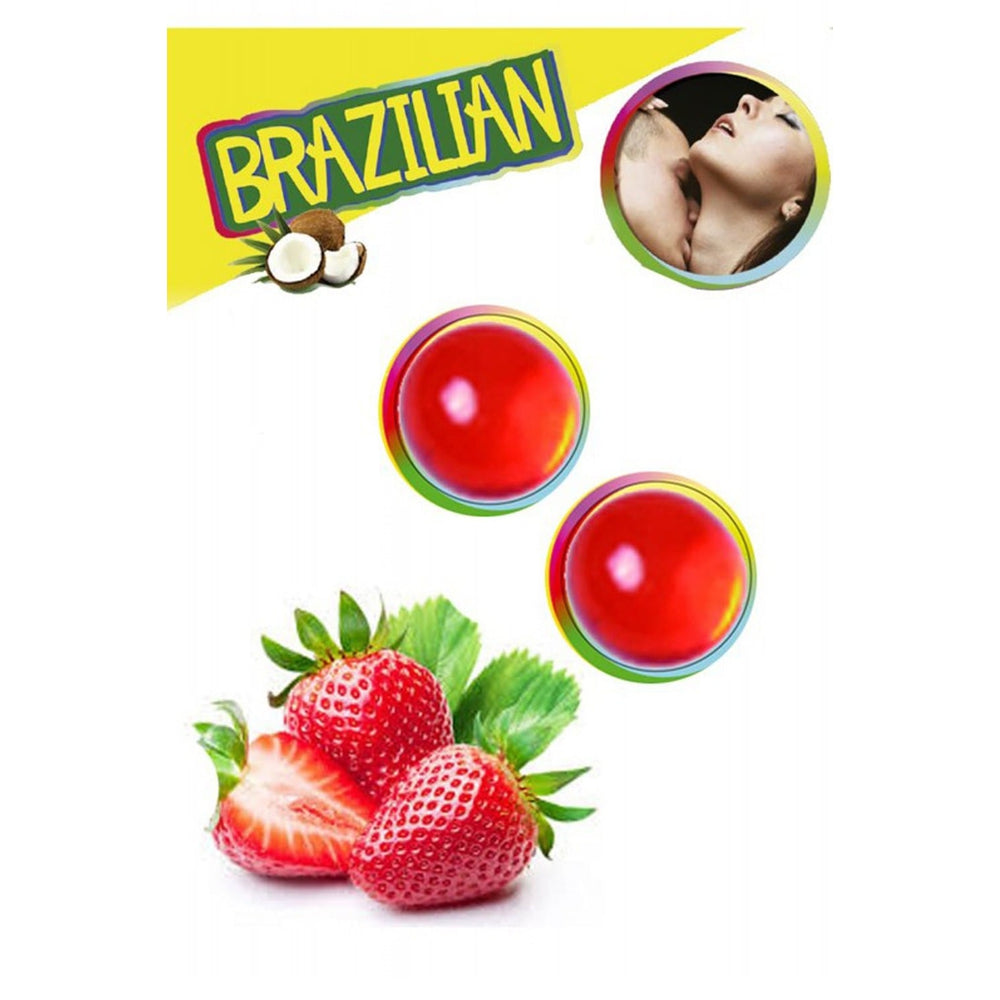 2 boules de massage Brésiliennes fraise - BZ3851