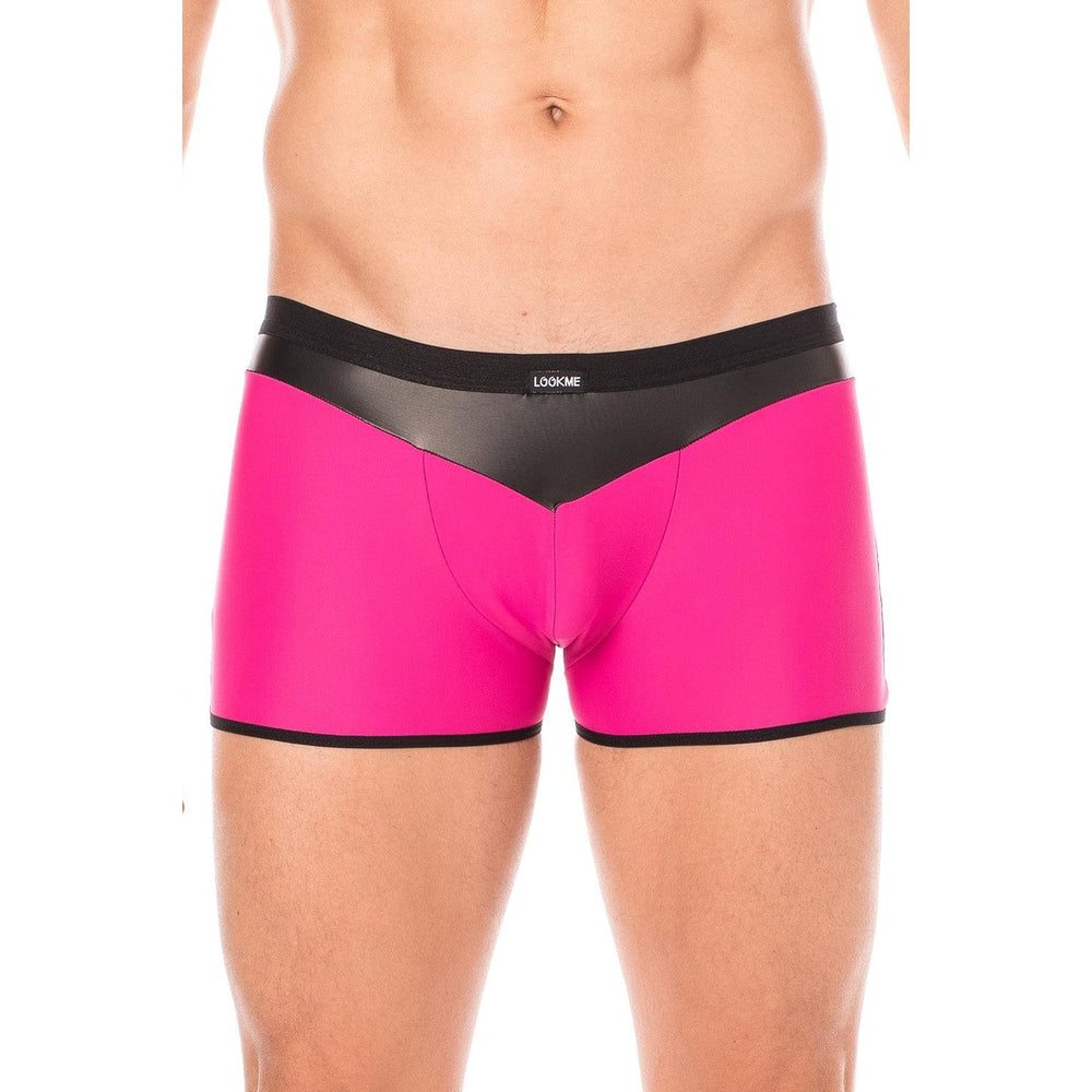 Boxer magenta simili cuir brillant - LM2001-67MAG