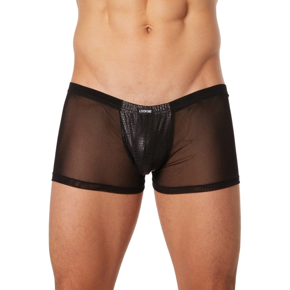 Boxer noir transparence et effet reptile - LM903-67BLK